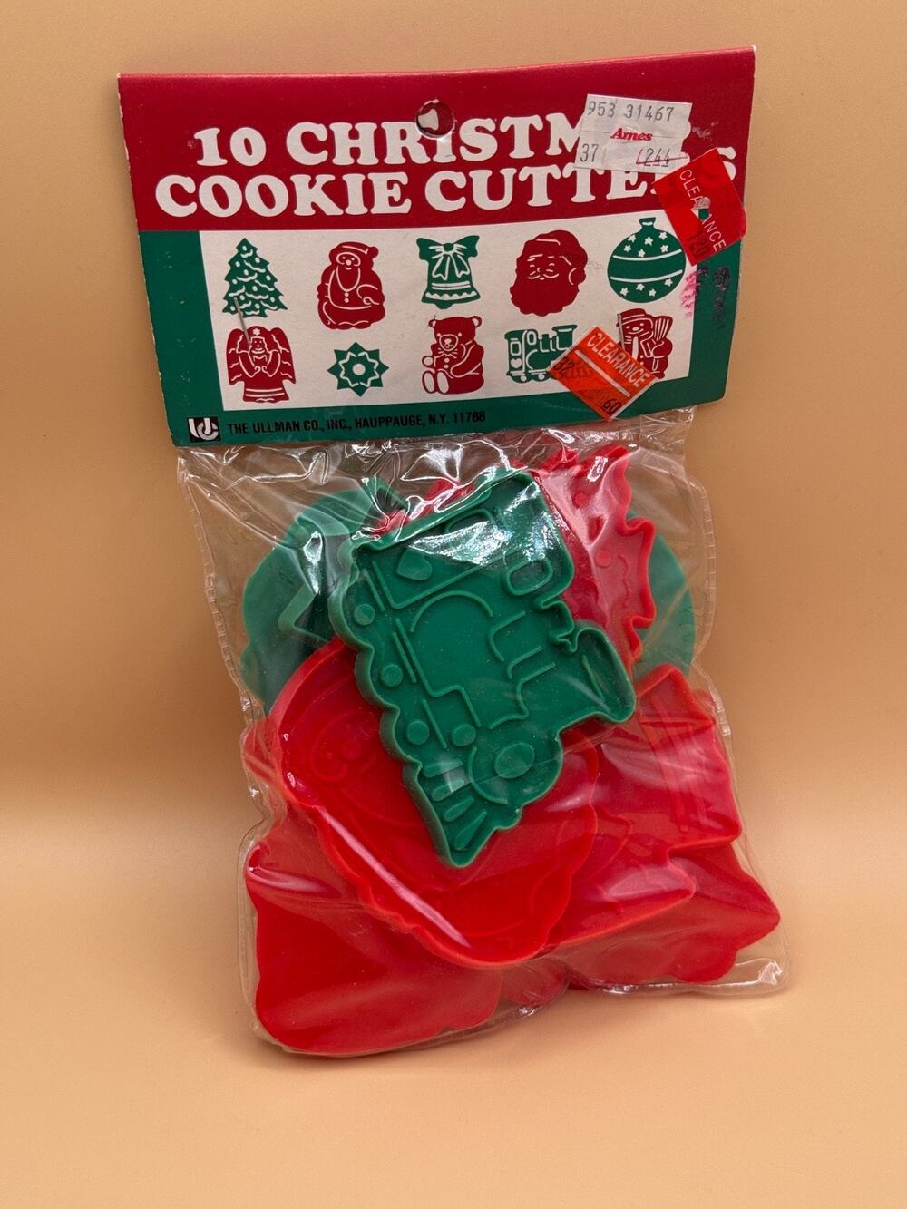 🎄 Vintage 10 Christmas Cookie Cutters Set Plastic Holiday Shapes New Sealed